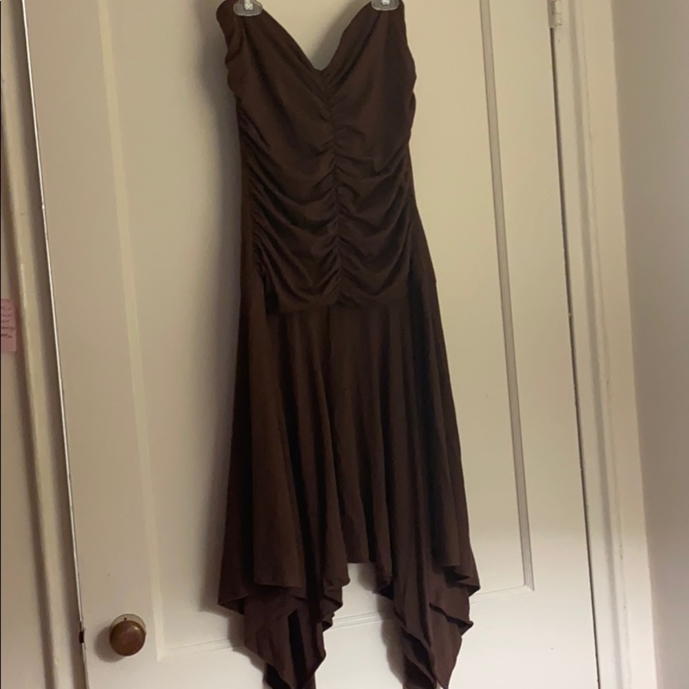 NWT Guess Jeans fox brown strapless dress